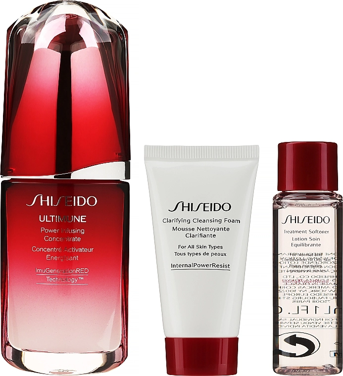 Shiseido Набор Ultimune Global Age Defence Set (conc/50ml + foam/30ml + softner/30ml) - фото N2