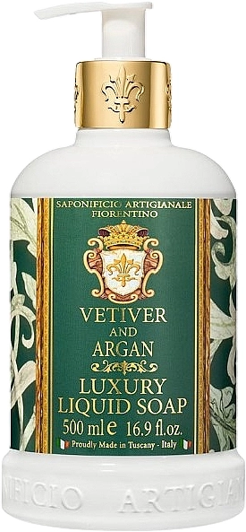 Saponificio Artigianale Fiorentino Натуральне рідке мило "Ветивер і аргана" Vetiver And Argan Luxury Liquid Soap - фото N1