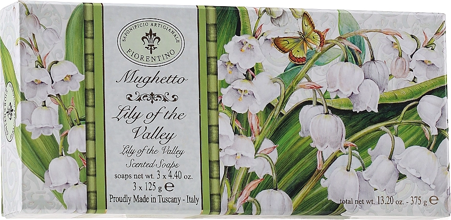 Saponificio Artigianale Fiorentino Набір мила "Конвалія" Lily Of The Valley Scented Soaps (soap/3x125g) - фото N1