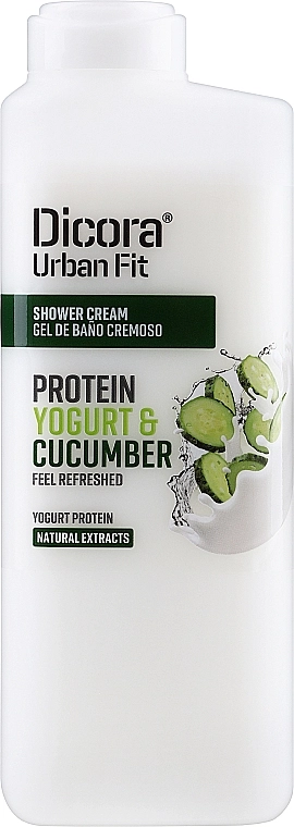 Dicora Urban Fit Кремовий гель для душу "Протеїновий йогурт та огірок" Shower Cream Protein Yogurt & Cucumber - фото N1