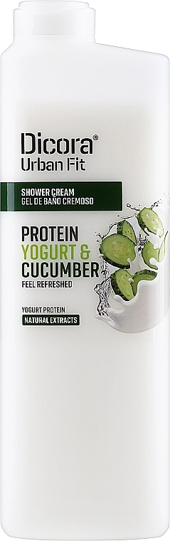 Dicora Urban Fit Кремовый гель для душа "Протеиновый йогурт и огурец" Shower Cream Protein Yogurt & Cucumber - фото N3