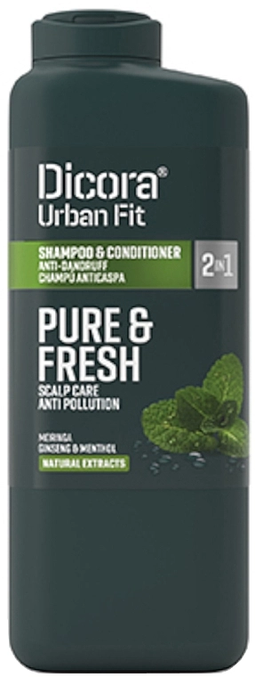 Dicora Urban Fit Шампунь-кондиціонер проти лупи Shampoo & Conditioner 2 In 1 Pure & Fresh - фото N1