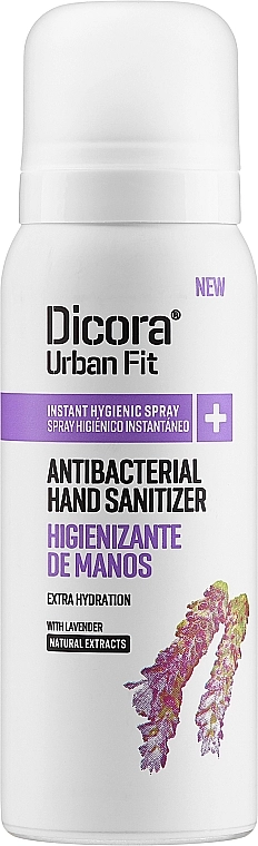 Dicora Urban Fit Дезінфікувальний спрей для рук з ароматом лаванди Protects & Hydrates Hand Sanitizer - фото N1