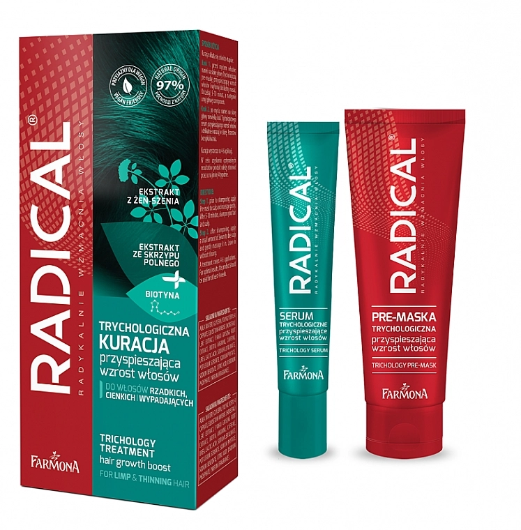 Farmona Набор "Трихологическое лечение для волос" Radical Trichology Treatment (h/mask/50ml + h/ser/20ml) - фото N2