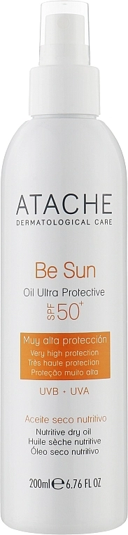 Atache Омолоджувальна сонцезахисна суха олія для тіла Be Sun Oil Ultra Protective SPF50 - фото N1