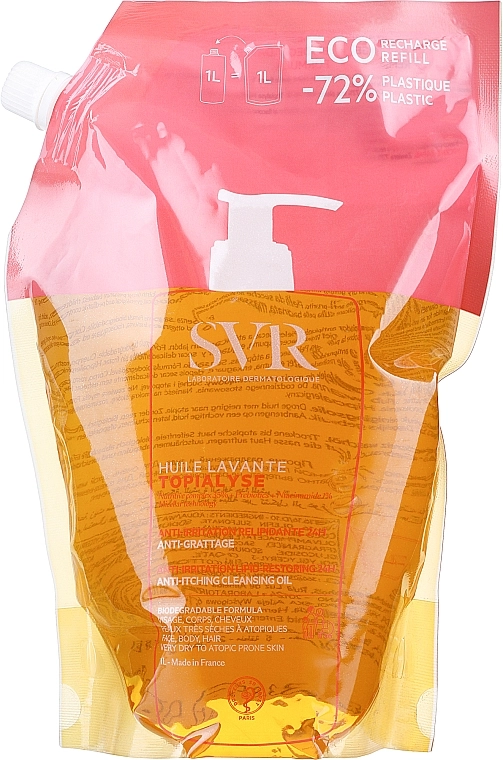 SVR Очищающее мицеллярное масло Topialyse Cleansing Oil Eco-Refill (дой-пак) - фото N1