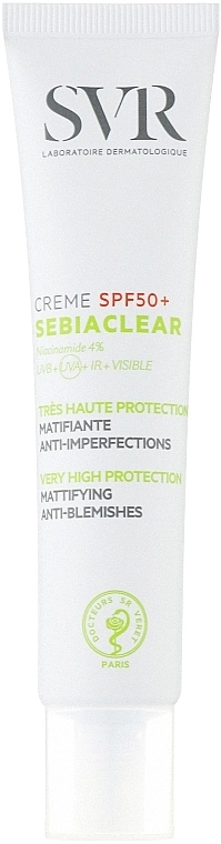 SVR Матирующий солнцезащитный крем для проблемной кожи лица Sebiaclear Cream SPF50+ Very High Protection - фото N1