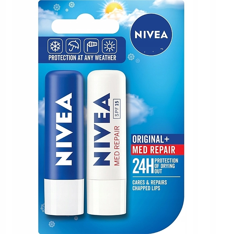 Nivea Бальзам для губ Duo Original+Med Repair Lip Balm - фото N1