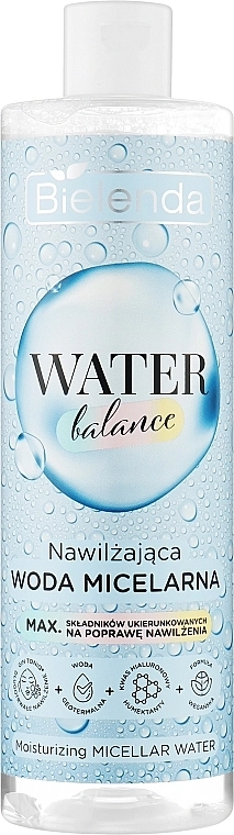 Зволожуюча міцелярна вода для сухої шкіри - Bielenda Water Balance Moisturizing Micellar Water, 400 мл - фото N1