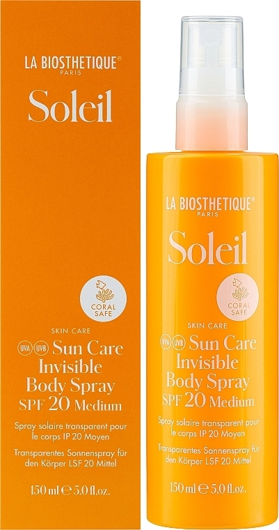La Biosthetique Спрей для тіла для захисту від сонця SPF 20 Soleil Sun Care Invisible Body Spray SPF 20 - фото N2