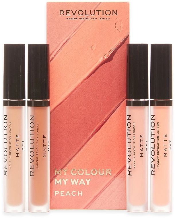 Makeup Revolution My Colour My Way Peach Lipstick Set (lipstick/4x3ml) Набір помад - фото N1