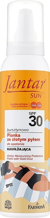 Farmona Янтарная защитная пенка увлажняющая с золотистым напылением Jantar Sun SPF 30 - фото N1