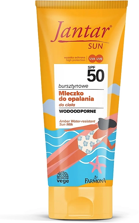 Farmona Бурштинове водостійке сонцезахисне молочко SPF 50 JANTAR SUN Amber water-resistant sun milk SPF 50 - фото N1