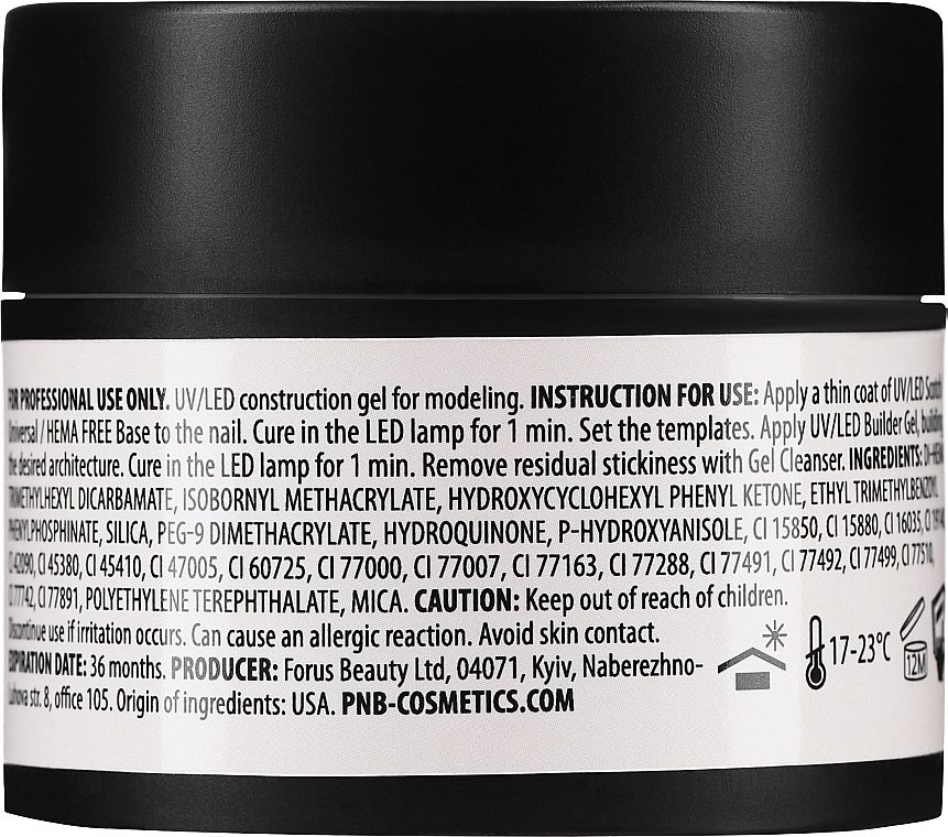 PNB Моделирующий гель, натуральный розовый UV/LED Builder Gel Natural Pink - фото N2