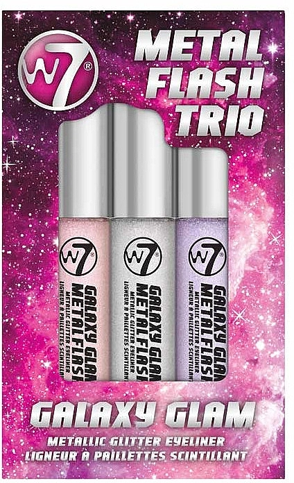 W7 MetalFlash Trio Eyeliner Galaxy Glam (eye/liner/3x8ml) Набор - фото N1