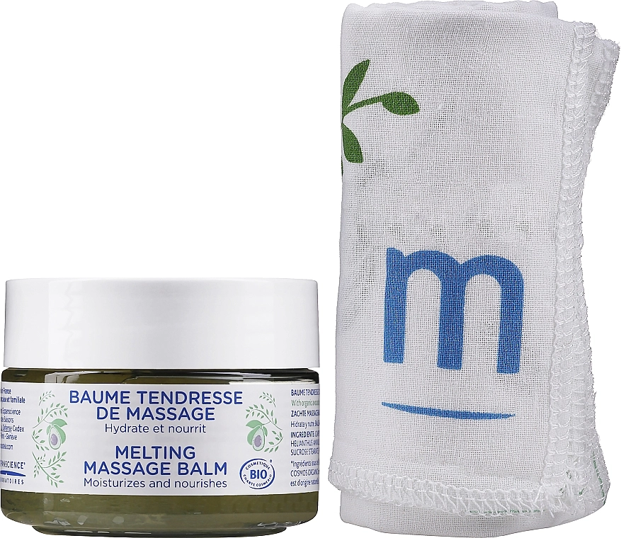 Mustela Набір Bebe Melting Massage Balm (balm/90 ml + napkin) - фото N2