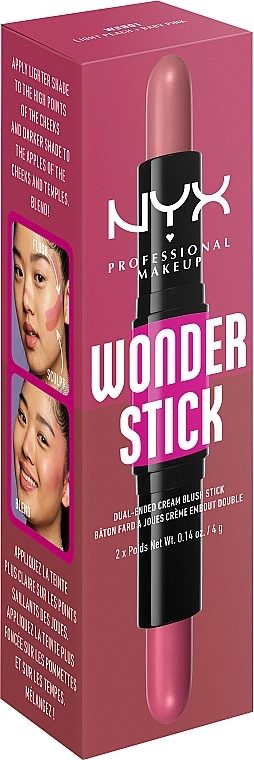 NYX Professional Makeup Wonder Stick Blush Двухсторонние кремовые румяна - фото N2
