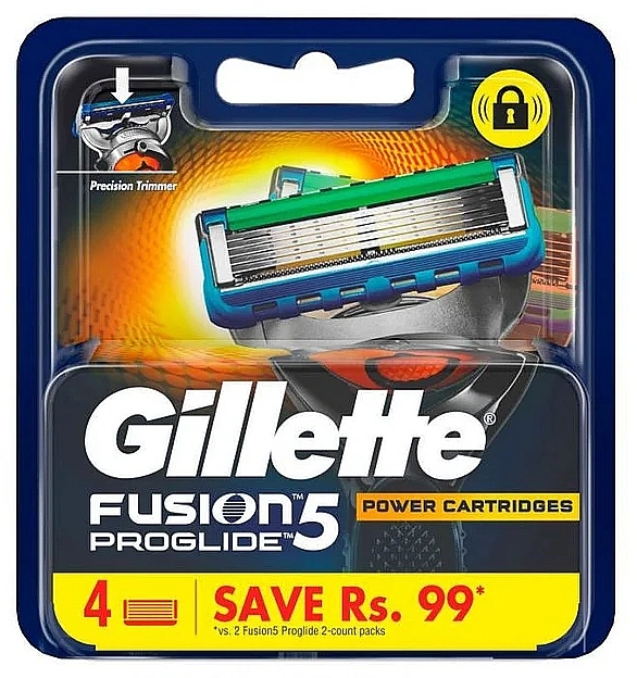 Gillette Сменные кассеты для бритья, 4 шт. Fusion 5 Proglide Cartridges - фото N1