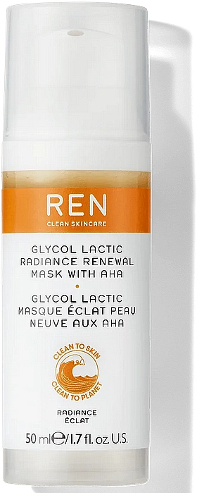 REN Маска ля мгновенного сияния лица Clean Skincare Glyco Lactic Radiance Renewal Mask Whit AHA - фото N1