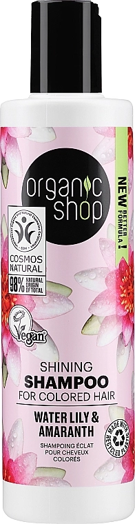 Organic Shop Шампунь фарбованого для волосся "Водна лілія і амарант" Shampoo - фото N1