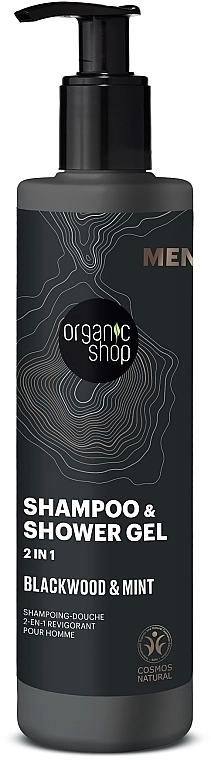 Organic Shop Шампунь-гель 2в1 "Blackwood and Mint" Men Shampoo & Shower Gel - фото N1
