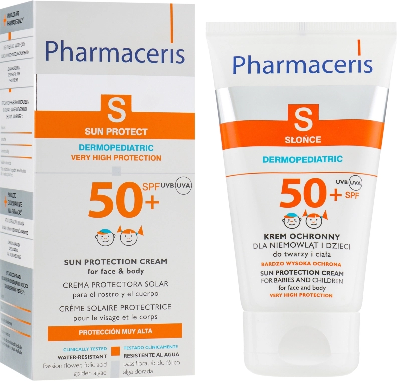 Pharmaceris Сонцезахисний дермодогляд для обличчя і тіла дітей і новонароджених SPF 50+ S Sun Protection Cream For Babies and Children SPF 50+ - фото N1