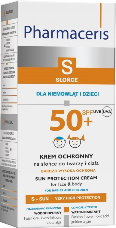 Pharmaceris Сонцезахисний дермодогляд для обличчя і тіла дітей і новонароджених SPF 50+ S Sun Protection Cream For Babies and Children SPF 50+ - фото N5