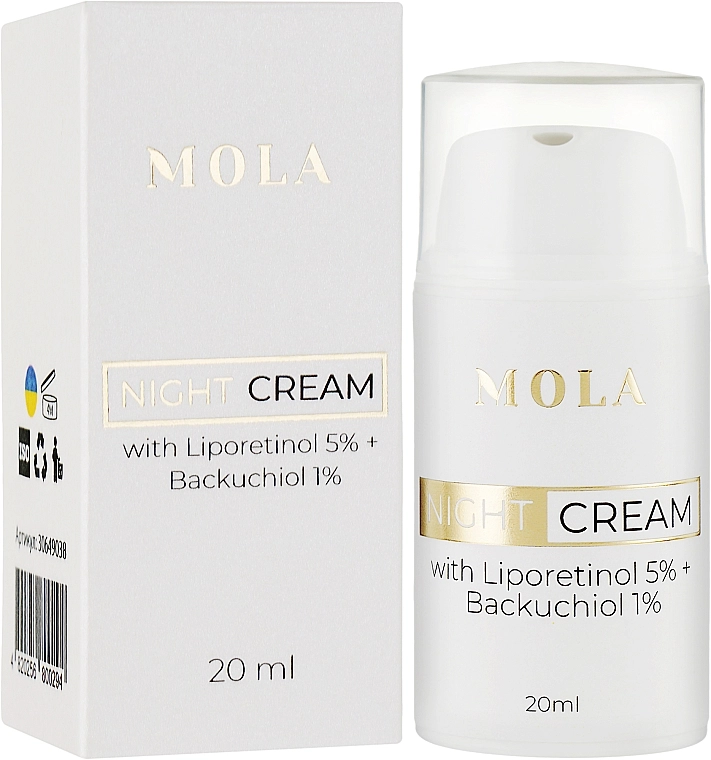 Mola Антивозрастной крем для лица с липоретинолом и бакучиолом Night Cream - фото N2