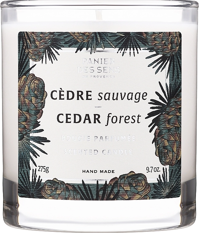 Ароматическая свеча в стакане "Кедровый лес" - Panier des Sens Scented Candle Cedar Forest, 275g - фото N1