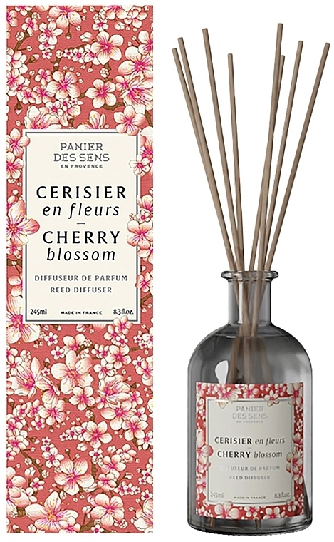 Аромадиффузор "Цветок вишни" - Panier des Sens Cherry Blossom Reed Diffuser, 245ml - фото N1