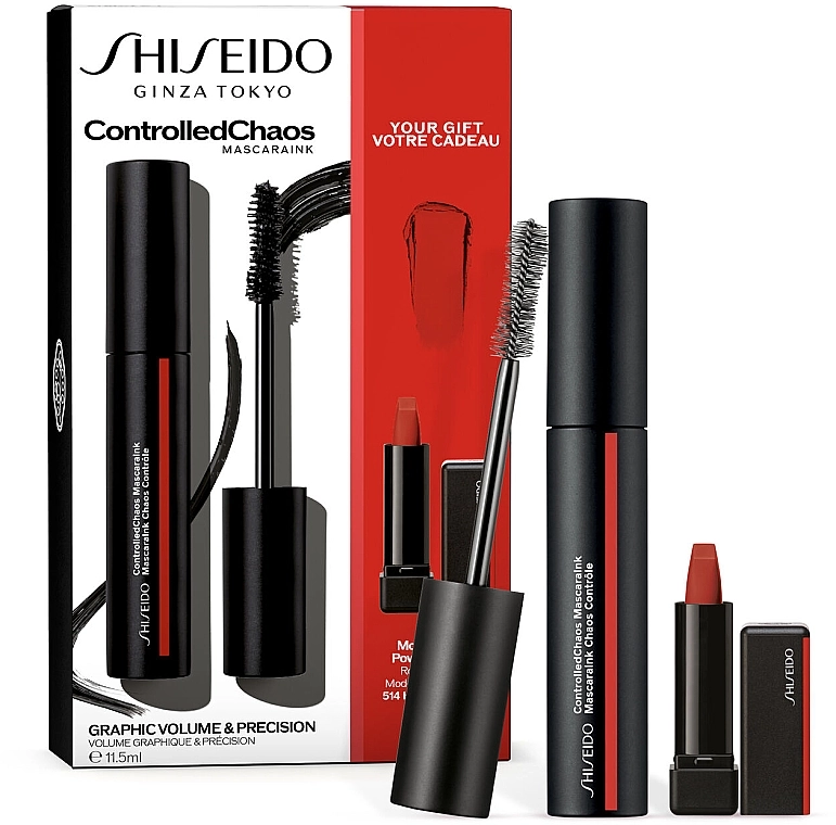 Shiseido Набор ControlledChaos Mascara Set (mascara/11.5ml + lip/stick/2.5g) - фото N1
