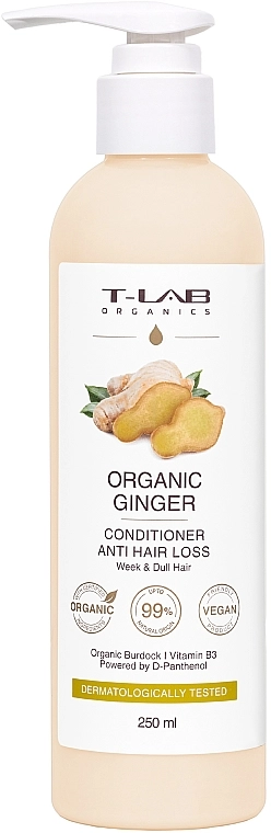 T-LAB Professional Кондиционер для ослабленных и тусклых волос Organics Organic Ginger Conditioner - фото N1