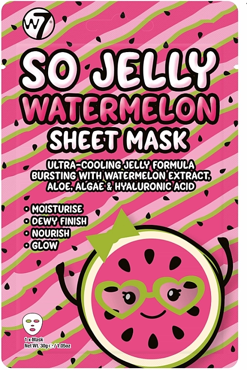 W7 Тканевая маска с арбузом Watermelon Sheet Mask So Jelly - фото N1