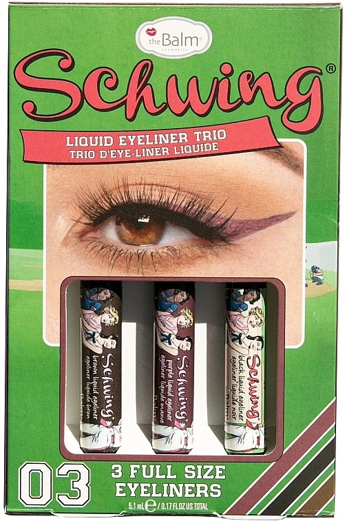 TheBalm Ladies Schwing Liquid Eyeliner Trio (eye/liner/3x1.7ml) Набор - фото N1