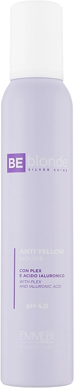 Emmebi Italia Мусс для волос несмываемый "Антижелтый" Be Blonde Silver Anti Yellow Mousse - фото N1