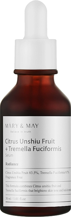 Mary & May Сыворотка с экстрактом зеленого мандарина и грибами тремелла Citrus Unshiu + Tremella Fuciformis Serum - фото N1