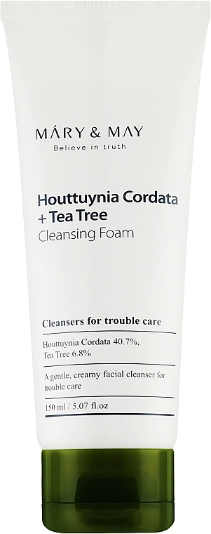 Очищаюча пінка для проблемної шкіри - Mary & May Houttuynia Cordata+Tea Tree Cleansing Foam, 150 мл - фото N1