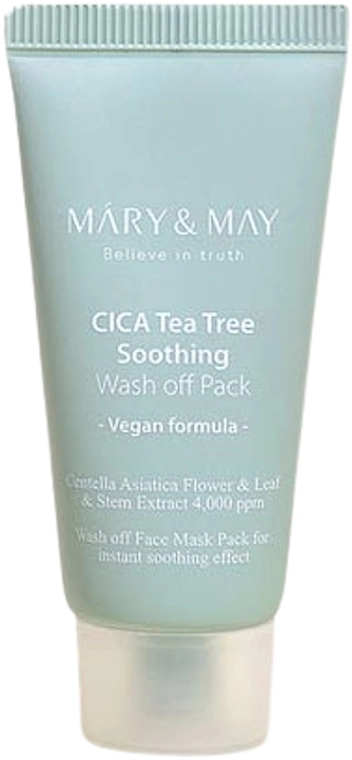 Успокаивающая очищающая маска для лица - Mary & May Mary & May Cica Tea Tree Soothing Wash Off Pack, 30 г - фото N3