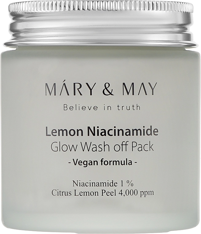 Mary & May Очищувальна маска для вирівнювання тону шкіри з ніацинамідом Lemon Niacinamide Glow Wash Off Pack - фото N4