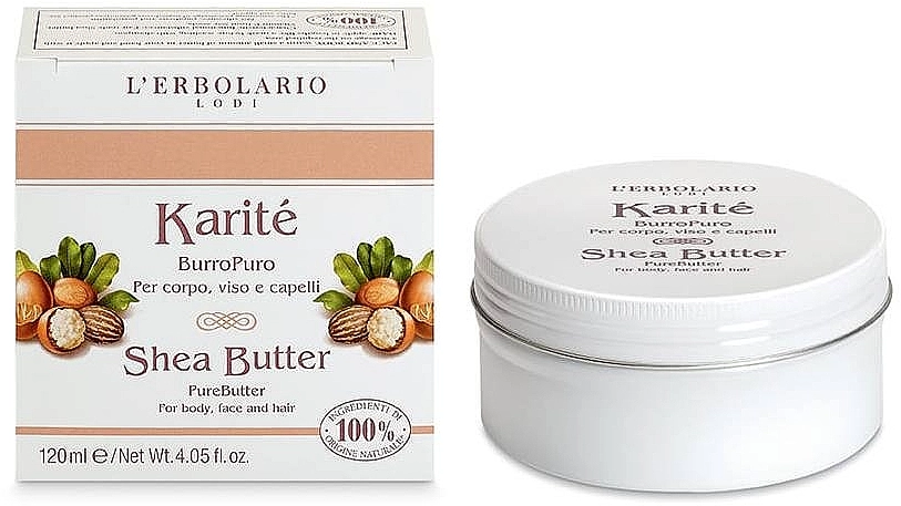 L’Erbolario Чисте масло для тіла, обличчя й волосся "Каріте" Karite Pure Shea Butter - фото N1
