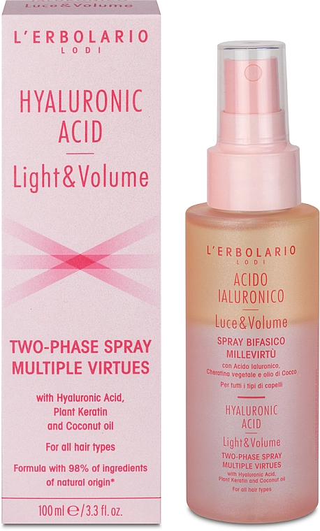 L’Erbolario Двухфазный спрей для волос Hyaluronic Acid Two-phase Spray Multiple Virtues - фото N2