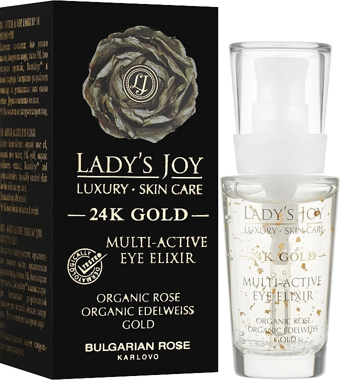 Bulgarian Rose Еліксир для контуру очей Lady’s Joy Luxury 24K Gold Multi-Active Eye Elixir - фото N2