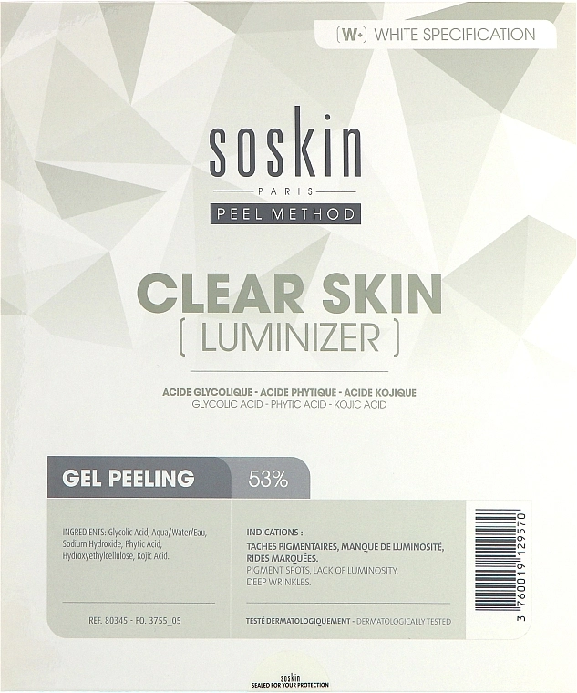 Soskin Набор "Сияние кожи" Clear Skin Peeling Luminizer (peel/gel/30ml + brush + cup) - фото N1