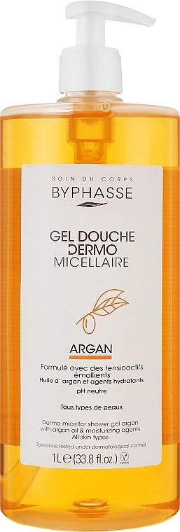 Byphasse Міцелярний гель для душу "Аргана" Dermo Micellar Shower Gel Argan - фото N1