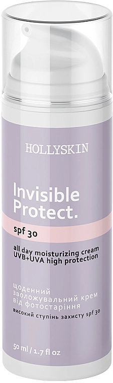 Hollyskin Щоденний зволожувальний крем від фотостаріння Invisible Protect SPF 30 - фото N1