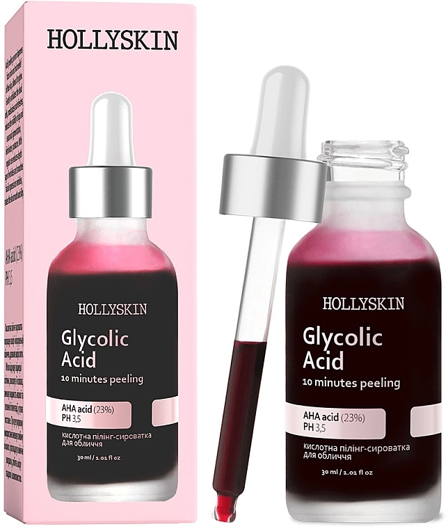 Hollyskin Кислотна пілінг-сироватка для обличчя Glycolic Acid - фото N1