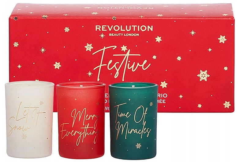 Makeup Revolution Набір Festive Mini Scented Candle Trio (candle/3x40g) - фото N1