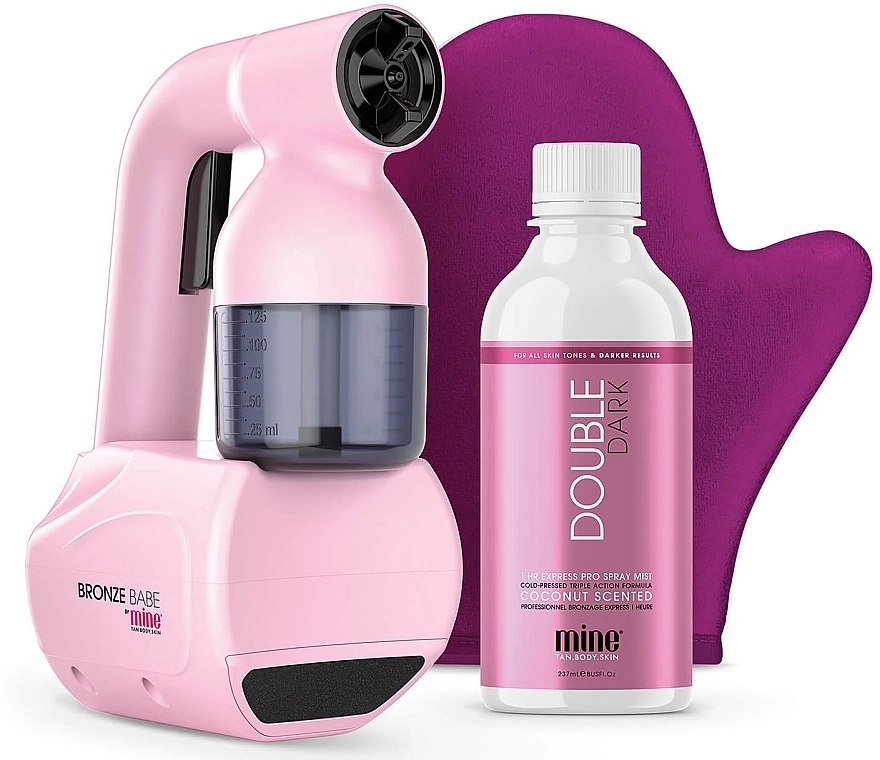 MineTan Набор для нанесения автозагара Bronze Babe Personal Spray Tan Pink Kit (t/gun/1psc + glove/1psc + b/mist/237ml) - фото N1