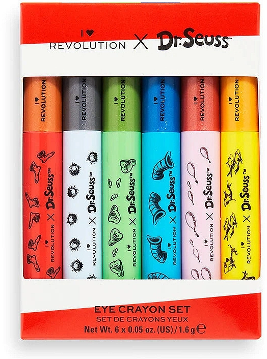 I Heart Revolution X Dr. Seuss Eye Crayon Collection Набір олівців для очей, 6 продуктів - фото N1