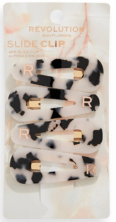 Revolution Haircare Заколка для волосся, 4 шт. Tortoiseshell Slide Clip - фото N1